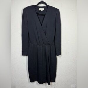 St. John V Neck Wrap Midi Dress Size 8